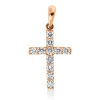 Anhänger Kreuz aus 585 Gold Rotgold 11 Brillanten 0,47ct W-SI/PI 23,5x12mm