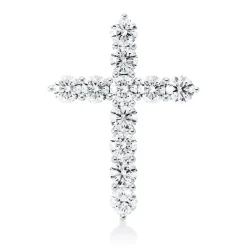 Anhänger Kreuz aus 750 Gold Weißgold 11 Brillanten 2,98ct TW-SI 30x22mm