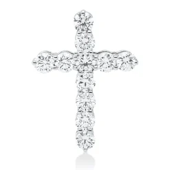 Anhänger Kreuz aus 750 Weißgold 11 Brillanten 3,67ct F-VSI/SI 31,5x22,7mm