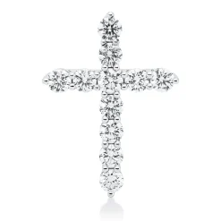 Anhänger Kreuz aus 750 Weißgold 11 Brillanten 1,58ct TW-SI 26x18,8mm