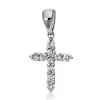 Anhänger Kreuz aus 750 Weißgold 10 Brillanten 0,1ct TW-SI 13,3x7,2mm mit Öse