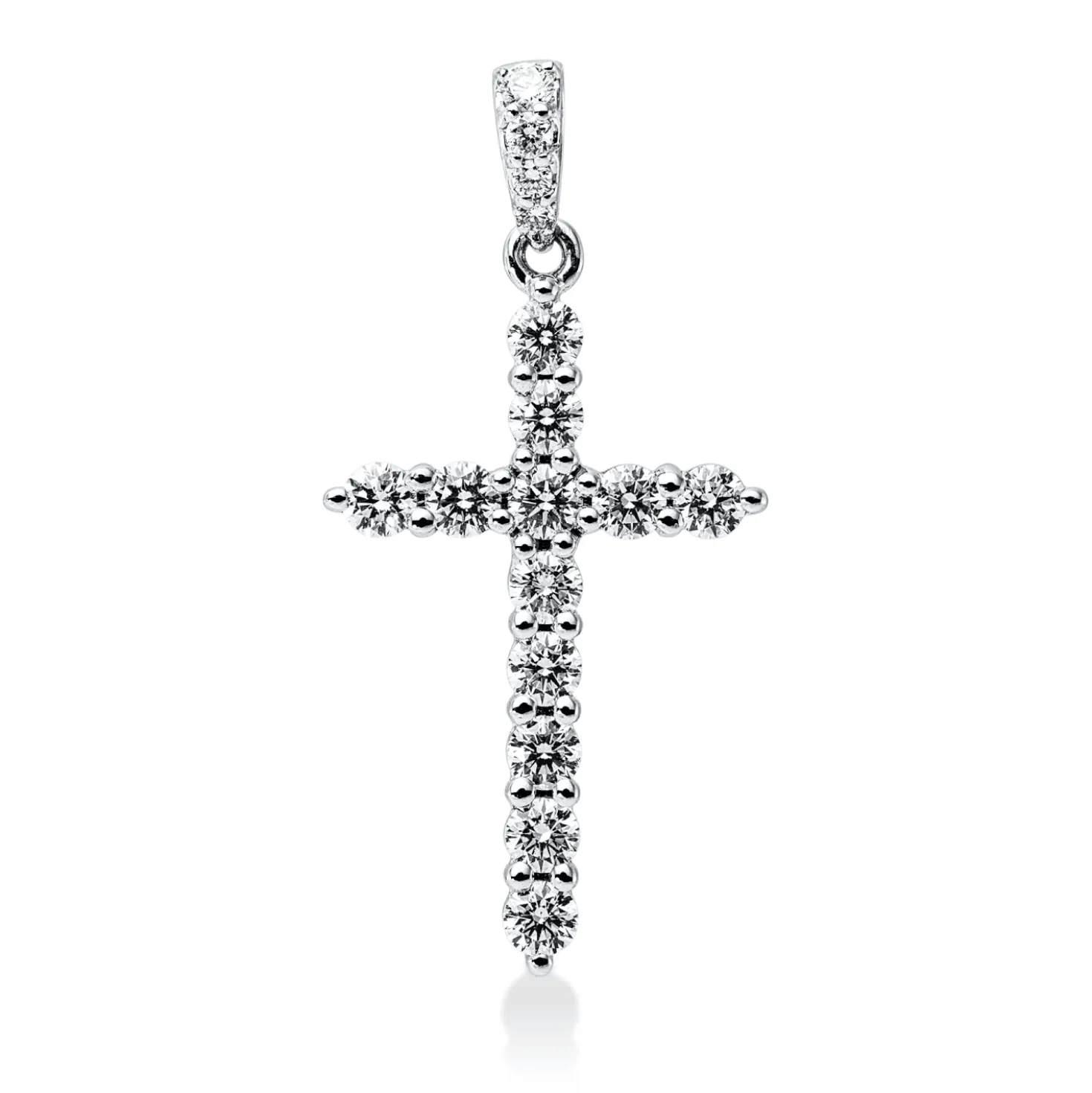 Anhänger Kreuz aus 750 Weißgold 16 Brillanten 1,06ct TW-VSI/SI 33,6x16,5mm