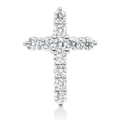 Anhänger Kreuz aus 585 Weißgold 11 Brillanten 0,54ct W-SI/PI 17,5x12,8mm
