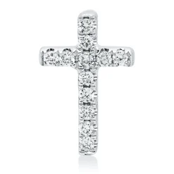 Anhänger Kreuz aus 750 Weißgold 12 Brillanten 0,04ct W-SI 8,1x5,3mm