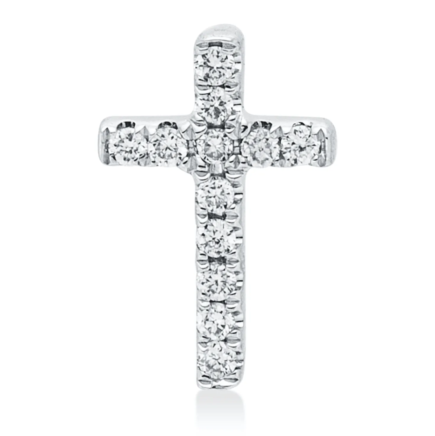 Anhänger Kreuz aus 750 Weißgold 12 Brillanten 0,04ct W-SI 8,1x5,3mm