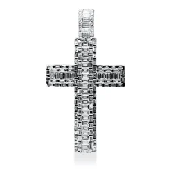 Anhänger Kreuz aus 750 Weißgold 155 Diamanten 2,27ct TW-VSI/SI 43,5x24,2mm