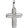 Anhänger Kreuz Diamant 0.01Ct 585 Gold Weißgold schlicht 15,4x8,7mm