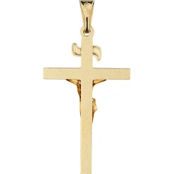 Anhänger Kreuz mit Jesus 333 Gold Gelbgold 26x15mm Goldkreuz Korpus INRI