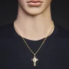 Anhänger Kreuz mit Jesus 32,5x21,5mm 585 Gold Gelbgold & Weißgold bicolor