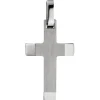 Anhänger Kreuz 25x14,9mm aus Edelstahl teilmattiert teilglänzend Kreuzanhänger
