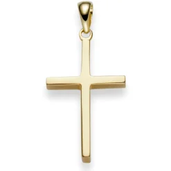 Anhänger Kreuz 30x14,5mm aus 585 Gold Gelbgold Halsschmuck schlicht massiv