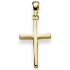Anhänger Kreuz 25x12mm aus 585 Gold Gelbgold Halsschmuck schlicht massiv