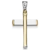 Anhänger Kreuz 33x21,5mm aus 585 Gold Gelbgold Weißgold bicolor Halsschmuck