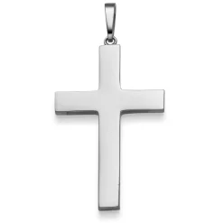 Anhänger Kreuz 46,5x23,5mm aus 585 Gold Weißgold glänzend schlicht