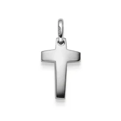 Anhänger Kreuz 22x10mm aus 585 Gold Weißgold Halsschmuck schlicht massiv