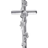 Anhänger Kreuz 27,6x14,3mm mit 5 Rosen Blumen 925 Silber mattiert Kreuzanhänger