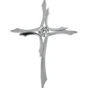 Anhänger Kreuz 25,7x18,5mm 925 Silber teil-matt mit Zirkonia Kreuzanhänger