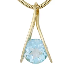 Anhänger mit Blautopas Topas himmelblau hellblau 375 Gold Gelbgold Damen