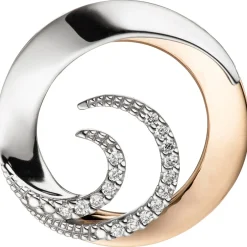 Anhänger mit 16 Diamanten 0.08Ct 585 Gold Weißgold & Rotgold rund