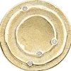 Anhänger mit 4 Diamanten 0.04Ct W/SI Brillanten 585 Gold Gelbgold matt rund