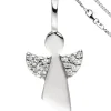 Anhänger mit Halskette Engel Schutzengel mit Zirkonia 925 Silber 38cm für Kinder