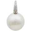 Anhänger mit Perle Muschelkernperle 16mm & Zirkonia weiß 925 Silber Damen