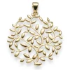 Anhänger mit Ranken Ornament Olivenzweig 34x28mm aus 585 Gold Gelbgold