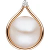 Anhänger mit Süßwasser Zuchtperle 10,5-11mm & Diamant 0.03Ct 585 Rotgold
