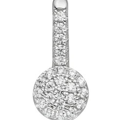 Anhänger mit vielen weißen Zirkonia 925 Silber rhodiniert Halsschmuck 13,6x6,1mm