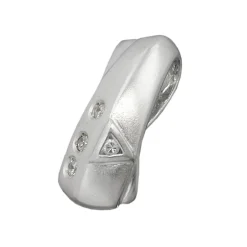 Anhänger mit 3+1 Zirkonia, 925 Silber, matt-glänzend, 20x9mm, Damen