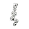 Anhänger mit 4 Zirkonia weiß 12x6mm aus 925 Silber rhodiniert glänzend