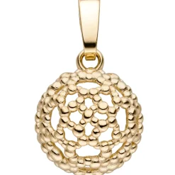 Anhänger Ø 10,9mm aus 333 Gold Gelbgold Halbkugel rund mit Muster