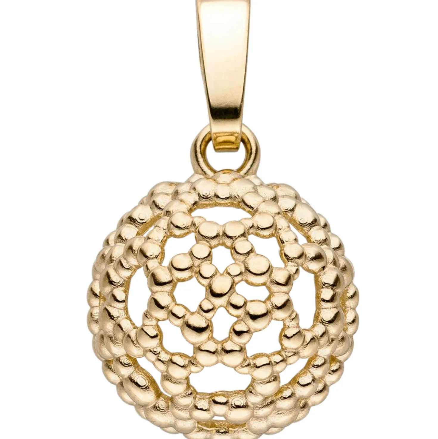 Anhänger Ø 10,9mm aus 333 Gold Gelbgold Halbkugel rund mit Muster