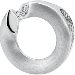 Anhänger Ø 16,6mm aus 585 Gold Weißgold mattiert 3 Diamanten 0,019 Ct. W-SI