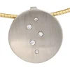 Anhänger 15,3mm aus 950 Platin rund mit 5 Diamanten 0.05Ct Brillanten
