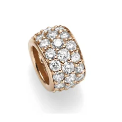 Anhänger 9,5mm Bead Ring mit 42 Diamanten 0,85ct 750 Gold Rotgold