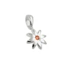 Anhänger 8mm Blume Blümchen mit rot-orange Zirkonia in der Mitte 925 Silber