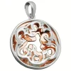 Anhänger 22mm Blumenmotiv doppellagig Zirkonia weiß 925 Silber vergoldet Damen
