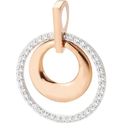 Anhänger Ø 17,3mm 585 Gold weiß/rot bicolor mit 38 Diamanten 0,247Ct. W-SI