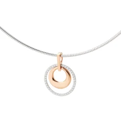 Anhänger Ø 17,3mm 585 Gold weiß/rot bicolor mit 38 Diamanten 0,247Ct. W-SI