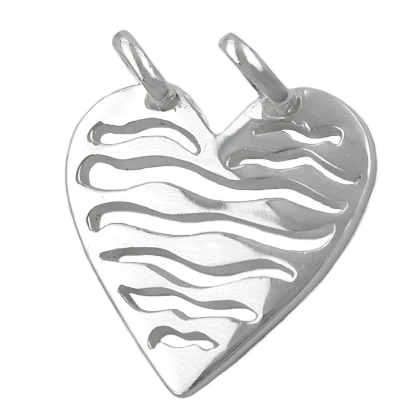 Anhänger 21mm Herz mit 2 Ösen 925 Silber Silberanhänger Kettenanhänger Damen