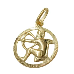 Anhänger 15mm Kettenanhänger Sternzeichen Schütze aus 375 Gold Gelbgold Unisex