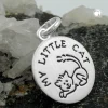Anhänger 12mm Medaille Katze My Little Cat schwarz 925 Silber Kinder
