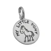 Anhänger 12mm Medaille My Little Pony schwarz 925 Silber Kinder Silberanhänger