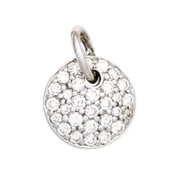 Anhänger 9,5mm mit 29 Diamanten 0.34Ct Brillanten 585 Gold Weißgold rund