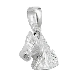 Anhänger 12mm Silberanhänger Pferdekopf massiv 925 Sterlingsilber Damen