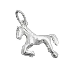 Anhänger 15mm Silberanhänger Pferd Pferdchen 925 Echtsilber für Kinder