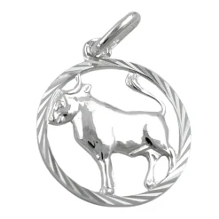Anhänger 15mm Silberanhänger Sternzeichen Stier 925 Echtsilber für Damen