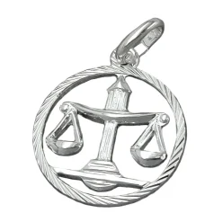 Anhänger 7mm Silberanhänger Sternzeichen Waage 925 Echtsilber für Damen