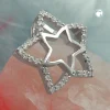Anhänger 17mm Stern im Stern mit Zirkonia besetzt 925 Silber rhodiniert Damen